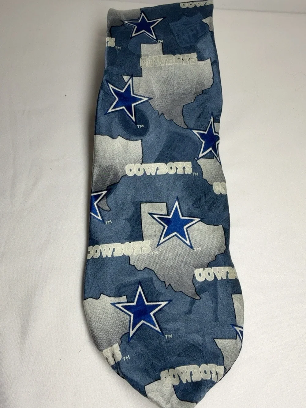 Team NFL Dallas Cowboys Neck Tie Texas Star Logo Blue Novelty 58” x 3.5”